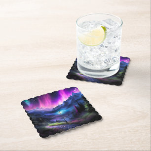 Doorverwezen bos kartonnen onderzetters