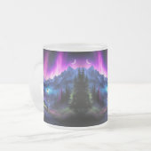 Doorverwezen bos matglas koffiemok (Voorkant links)