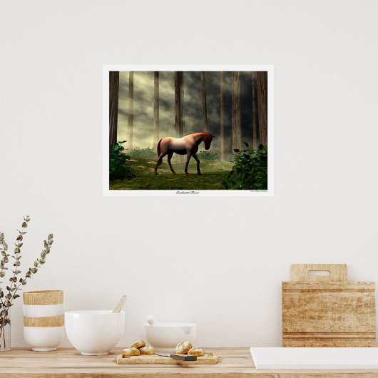 Doorverwezen bos poster (Keuken)