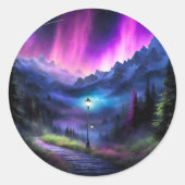 Doorverwezen bos ronde sticker (Voorkant)