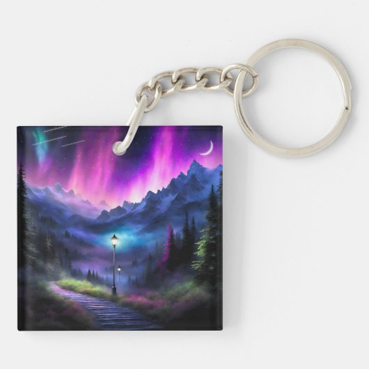 Doorverwezen bos sleutelhanger (Achterkant)