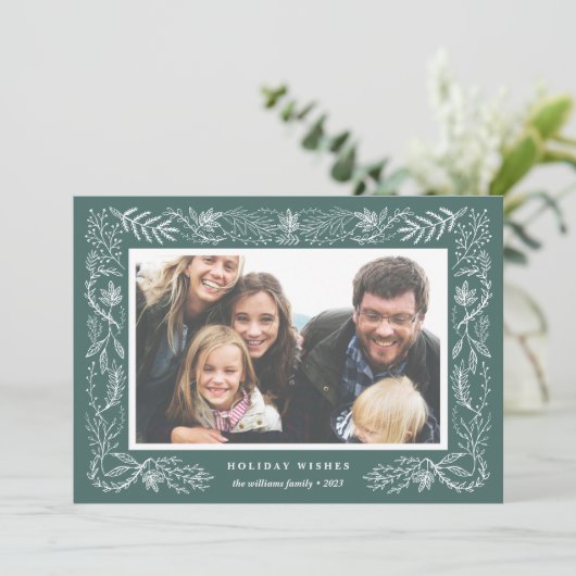 Doorverwezen bos | Vakantieknopkaart Feestdagenkaart (Staand voorkant)