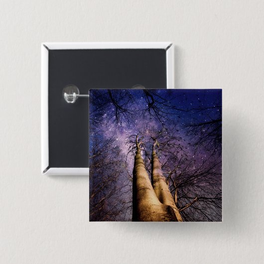 Doorverwezen bos vierkante button 5,1 cm (Voorkant /achterkant)