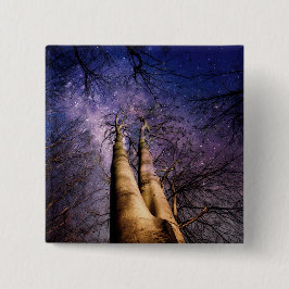 Doorverwezen bos vierkante button 5,1 cm