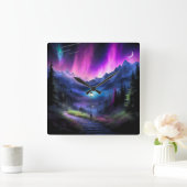 Doorverwezen bos vierkante klok (Huis)