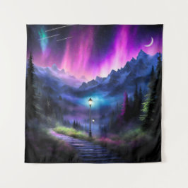 Doorverwezen bos wandkleed