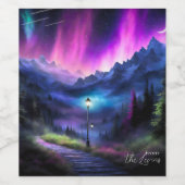 Doorverwezen bos wijn etiket (Enkel label)