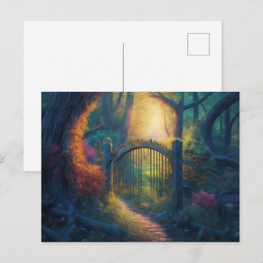 Doorverwezen bostuin | Digitale kunst Briefkaart (Voorkant / Achterkant)