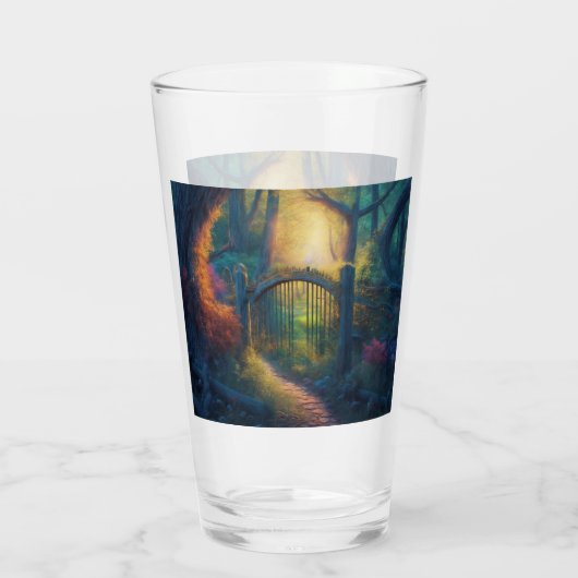 Doorverwezen bostuin | Digitale kunst Glas (Achterkant)