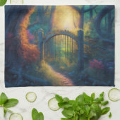 Doorverwezen bostuin | Digitale kunst Theedoek (Gevouwen)