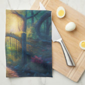 Doorverwezen bostuin | Digitale kunst Theedoek (Quarter Fold)