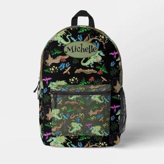 Doorverwezen Forest Dragon Pattern Bedrukte Rugzak (Voorkant)