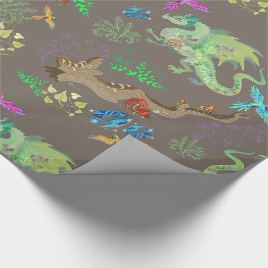 Doorverwezen Forest Dragon Pattern Cadeaupapier (Hoek)