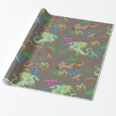 Doorverwezen Forest Dragon Pattern Cadeaupapier (Uitgerold)