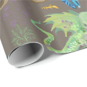 Doorverwezen Forest Dragon Pattern Cadeaupapier (Rol Hoek)