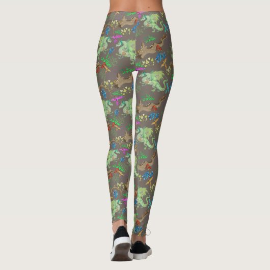 Doorverwezen Forest Dragon Pattern Leggings (Achterkant)