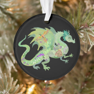 Doorverwezen Forest Dragon Pattern Ornament