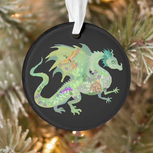 Doorverwezen Forest Dragon Pattern Ornament (Boom)