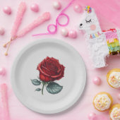 Doorverwezen Roos Papieren Bordje (Feest)