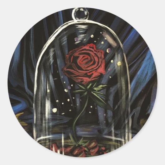 Doorverwezen Roos Ronde Sticker (Voorkant)