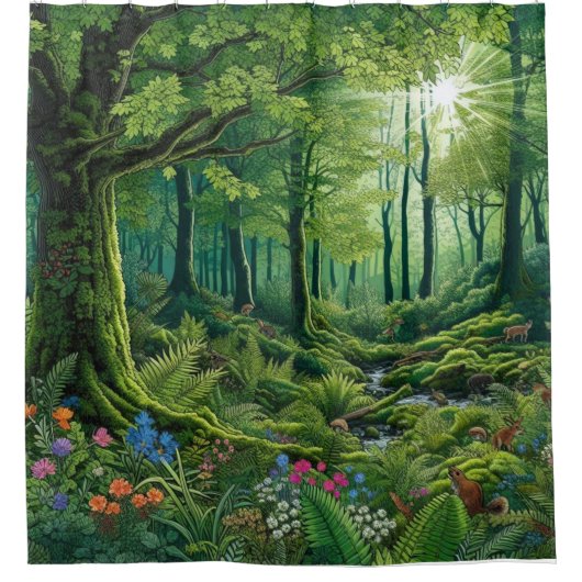 Doorverwezen wolkengordijn douchegordijn (Voorkant)