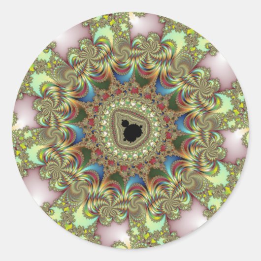Doorvoer - Fractal Ronde Sticker (Voorkant)