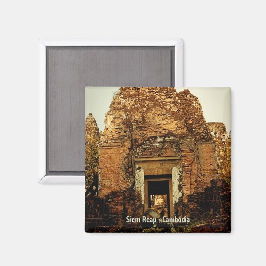 Doorway Cambodja tempel ruïnes magneet (Voorkant / Achterkant)