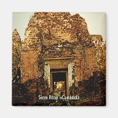 Doorway Cambodja tempel ruïnes magneet (Voorkant)