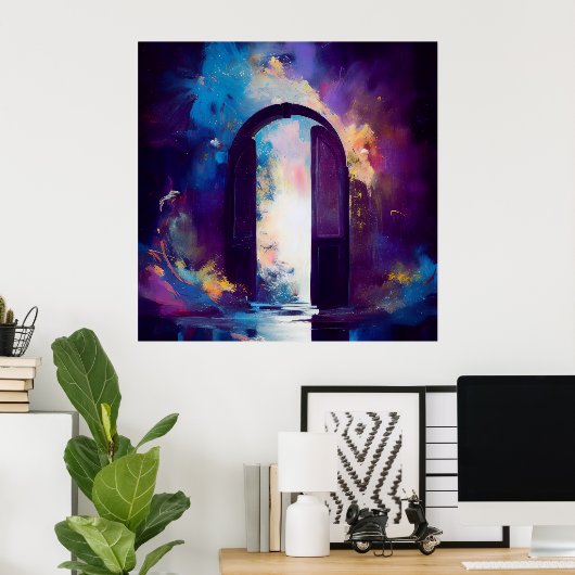 Doorway to Faraway - Abstract Mystiek Ontwerp Poster (Thuiskantoor)