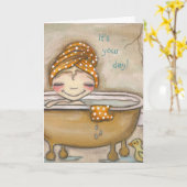 Doorweek het omhoog - Wenskaart Kaart (Gele Bloem)