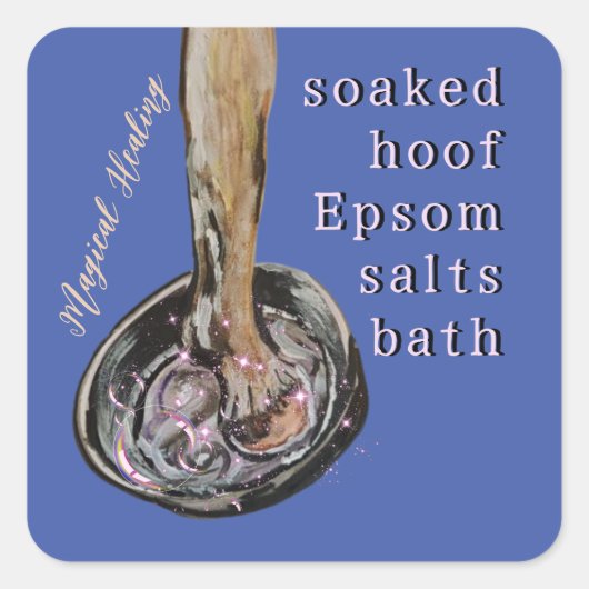 doorweekt hoefje Epsom zouten bad Vierkante Sticker (Voorkant)