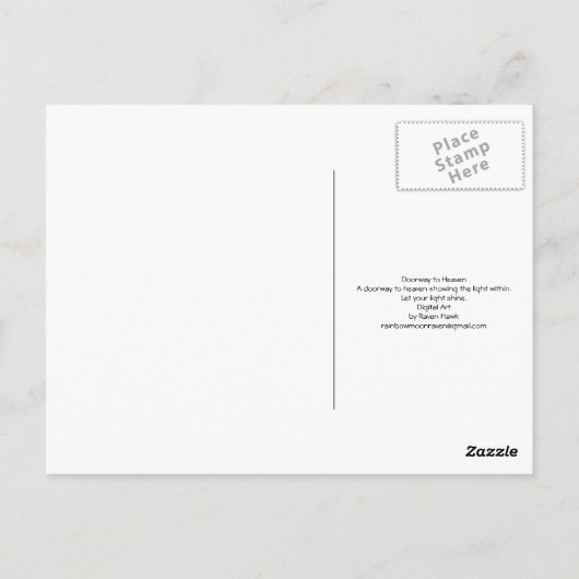 Doorweg naar de hemel briefkaart (Achterkant)