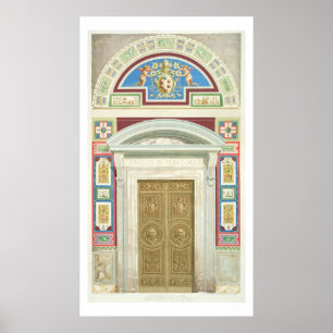 Doorweg naar de Raphael Loggia in het Vaticaan, va Poster