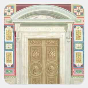 Doorweg naar de Raphael Loggia in het Vaticaan, va Vierkante Sticker