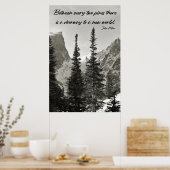 Doorweg naar een nieuwe wereld in de bergen poster (Keuken)