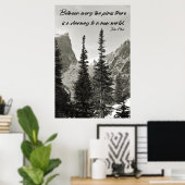 Doorweg naar een nieuwe wereld in de bergen poster (Thuiskantoor)