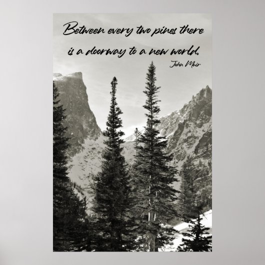 Doorweg naar een nieuwe wereld in de bergen poster (Voorkant)