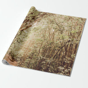 DOORWEGEN MET TALEN EN GROENE BOMEN CADEAUPAPIER