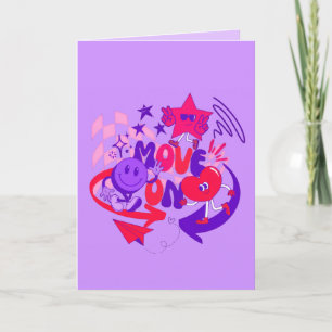 "Doorzetten" Groovy Retro Kleurrijke Omschrijving Kaart