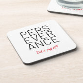 doorzettingsvermogen en brutale grap bier onderzetter (Linkerzijde)