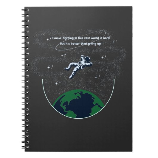 Doorzettingsvermogen in de uitgestrektheid notitieboek (Voorkant)