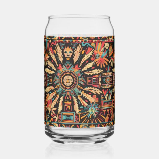 Doorzichtig blauw "Aztec Dream" glas 473ml (Voorkant)