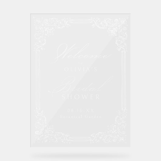 Doorzichtig  Lijst Elegant Vrijgezellenfeest Acryl Bord (Voorkant)