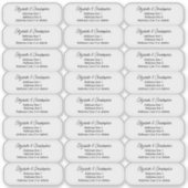 Doorzichtig retouradres van drie regels wissen sticker (Voorkant)