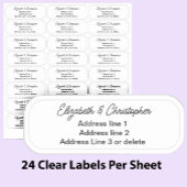 Doorzichtig retouradres van drie regels wissen sticker