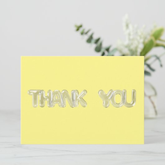 DOORZICHTIGE BELLETTERTYPEN (geel vignet) Bedankkaart (Staand voorkant)