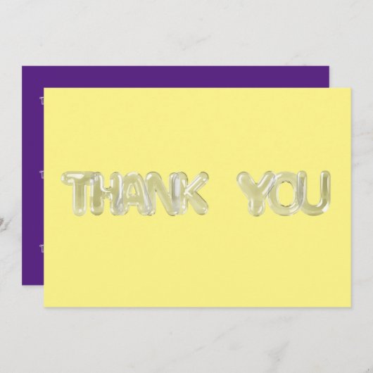 DOORZICHTIGE BELLETTERTYPEN (geel vignet) Bedankkaart (Voorkant / Achterkant)