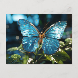 doorzichtige blauwe vlinder briefkaart