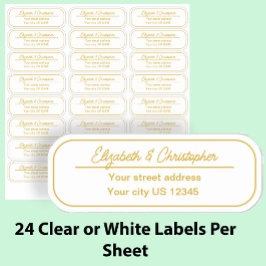 Doorzichtige gouden retouradres aangepaste transpa sticker