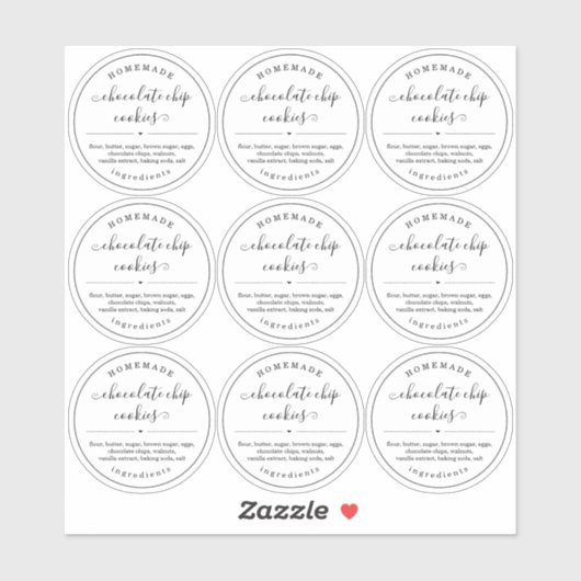 Doorzichtige Homemade Food Label Sticker (Vel)